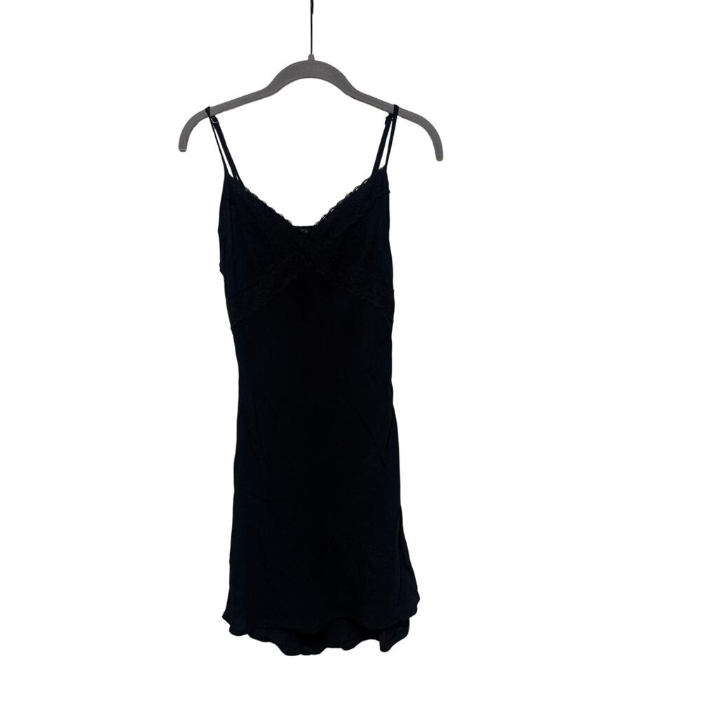 Forever 21 Black Lace Trim Slip Dress M - Picture 2 of 7